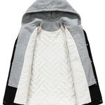 Velira Coats & Jackets Pamuštas Kvadratinis Kordūro Paltas su Gobtuvu