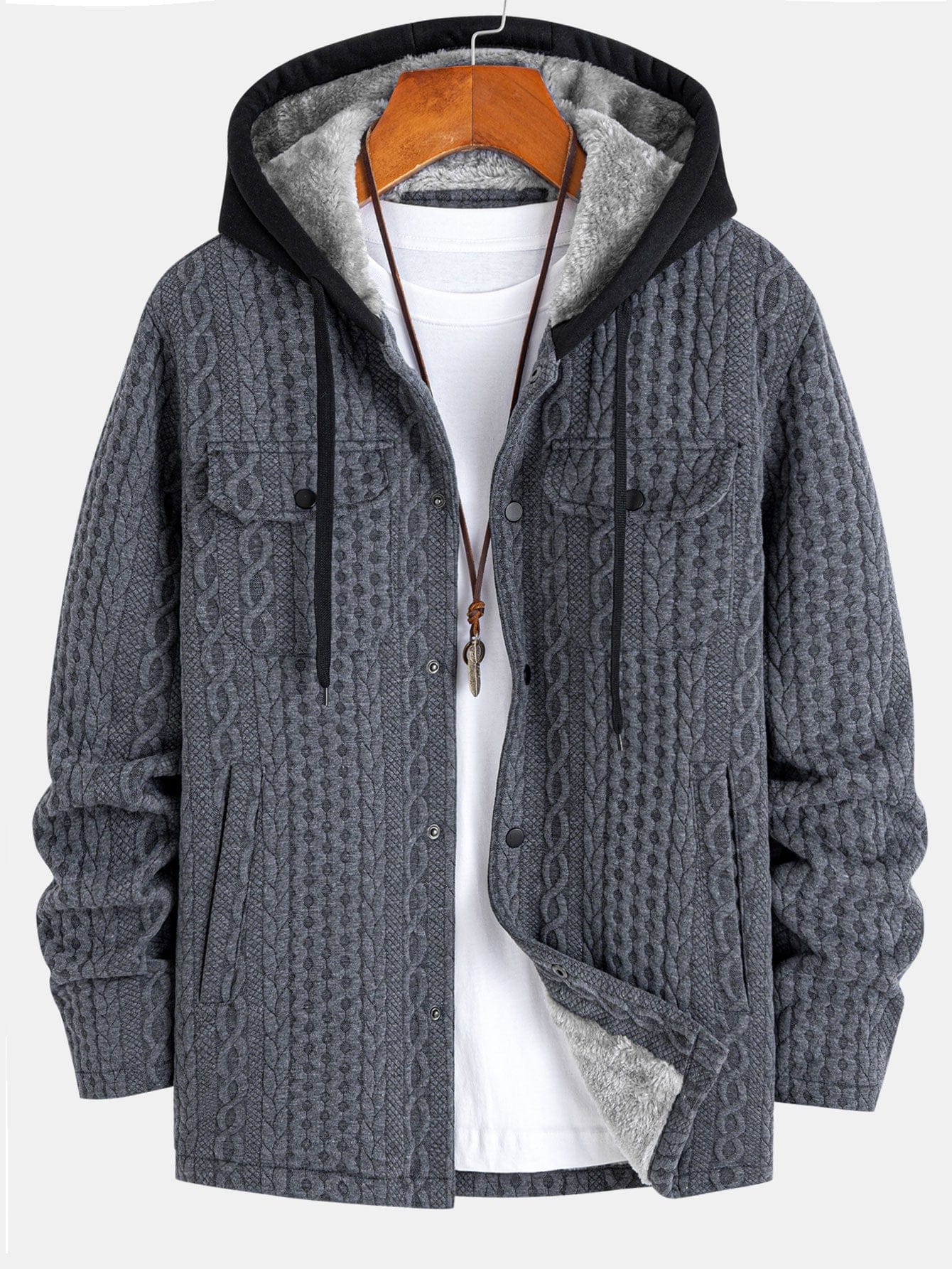 Velira Coats & Jackets pilka / S Dirbtinio kailio pamušalu suktas džinsinis gobtuvas