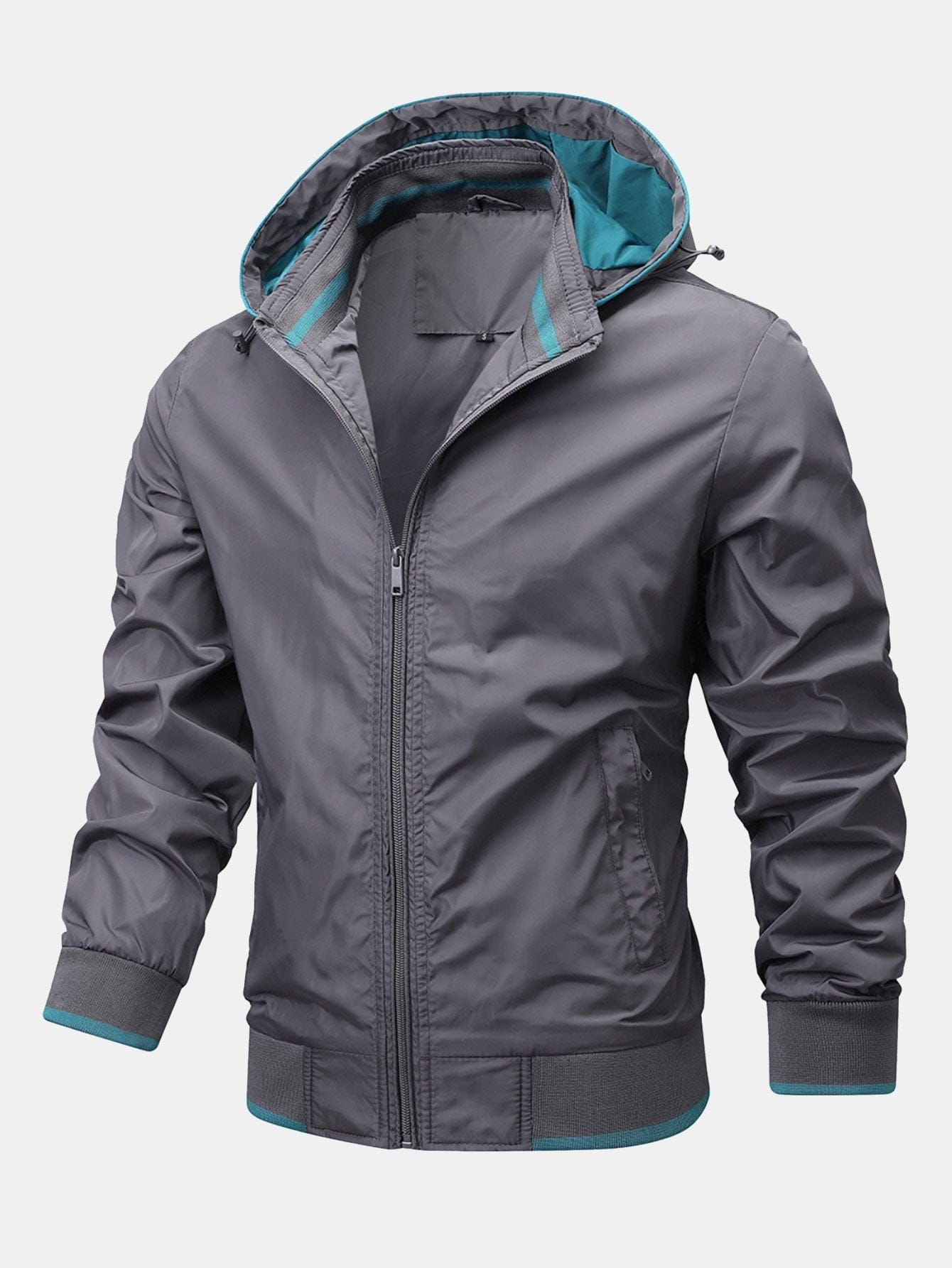 Velira Coats & Jackets pilka / S Kontrastinė nuimama gobtuvinė striukė