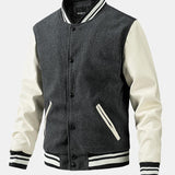 Velira Coats & Jackets pilka / S Kontrasto vilnos išvaizdos PU beisbolo striukė