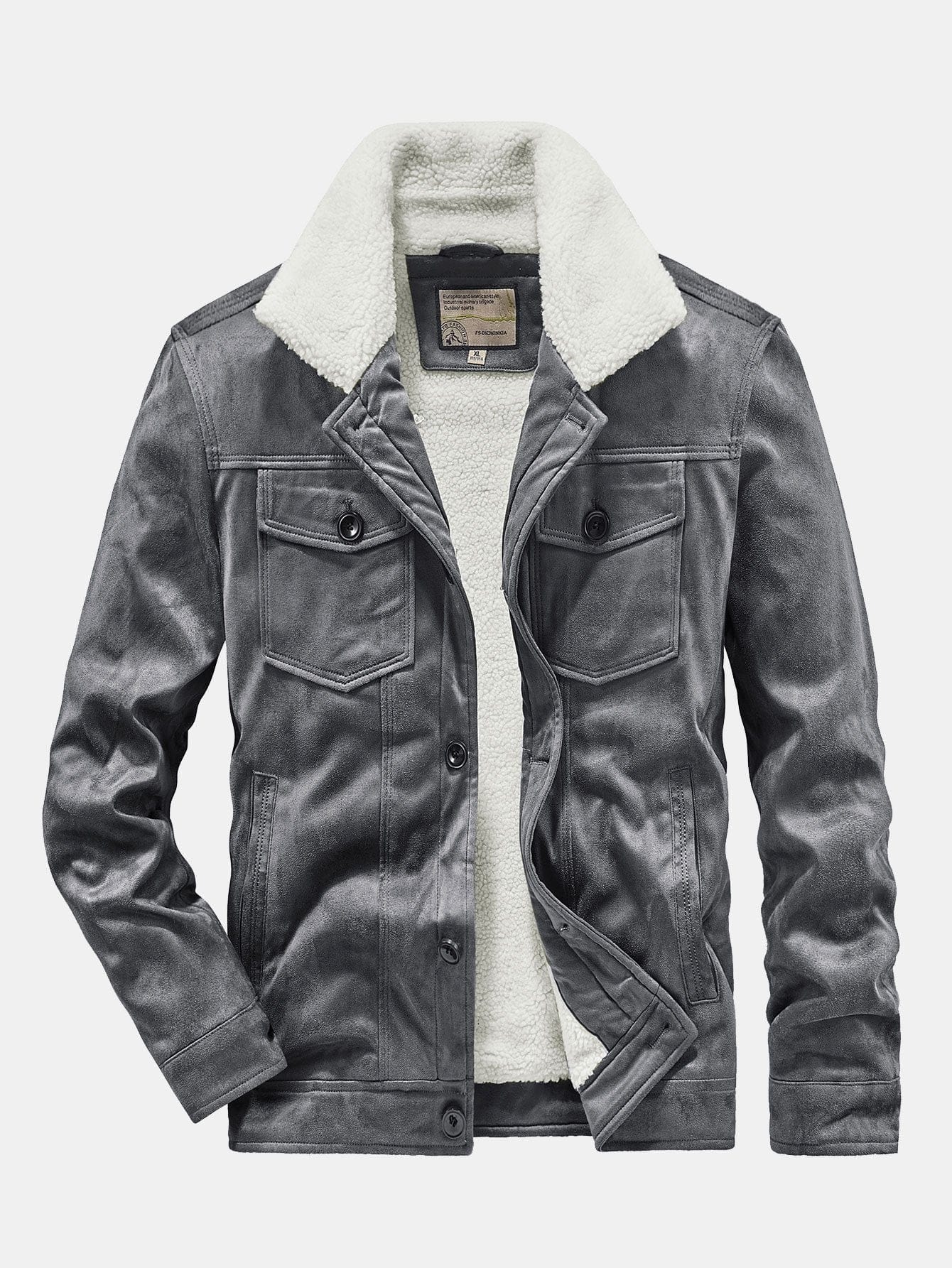 Velira Coats & Jackets pilka / S Teddy pamušalu dirbtinio suede švarkas