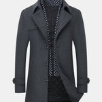 Velira Coats & Jackets pilka / XS Nuspaudžiamas šalikas su notch apykakle vilnonis paltas