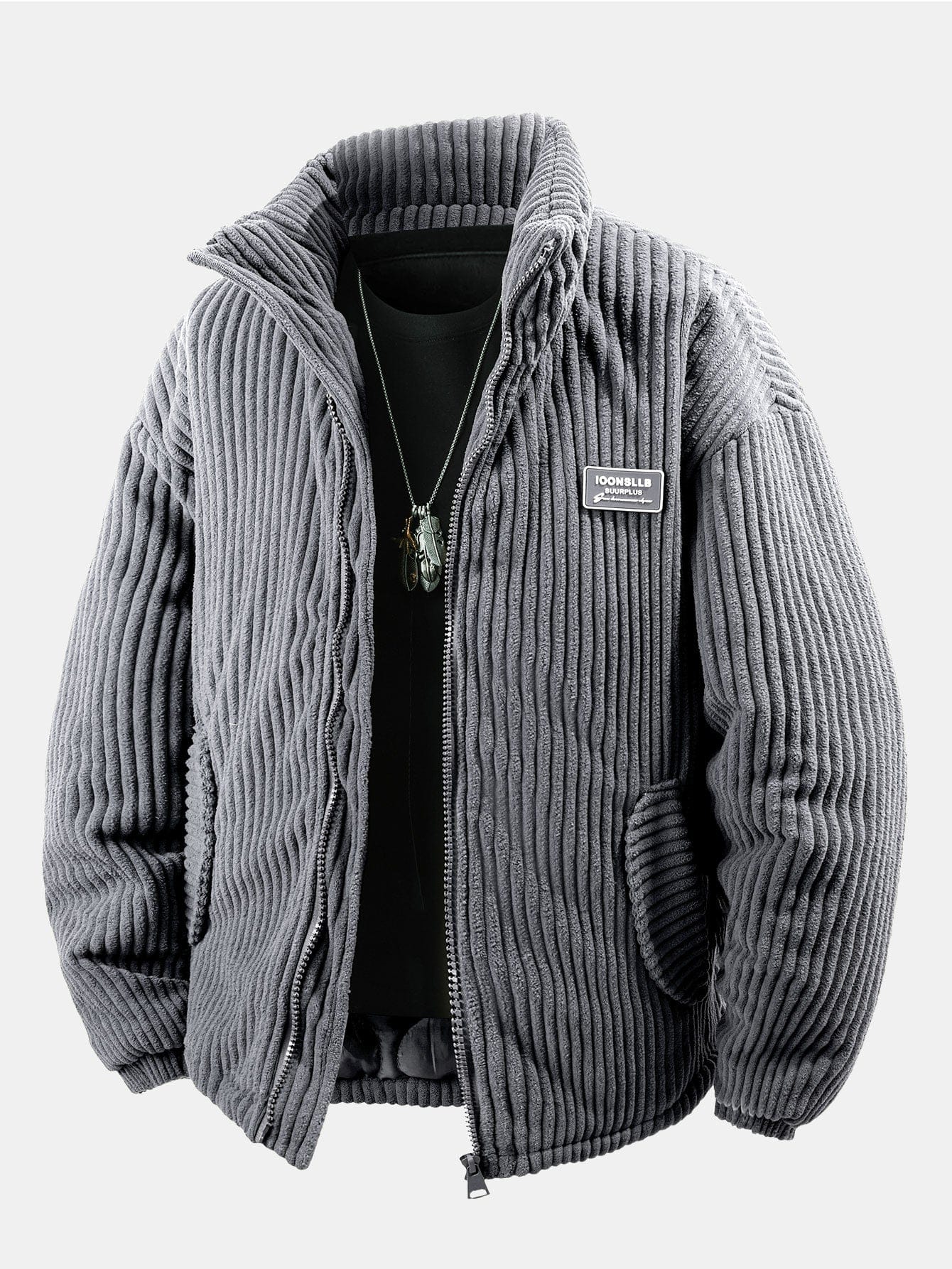 Velira Coats & Jackets pilka / XS Pamušalu išklotas kordūrojo paltas
