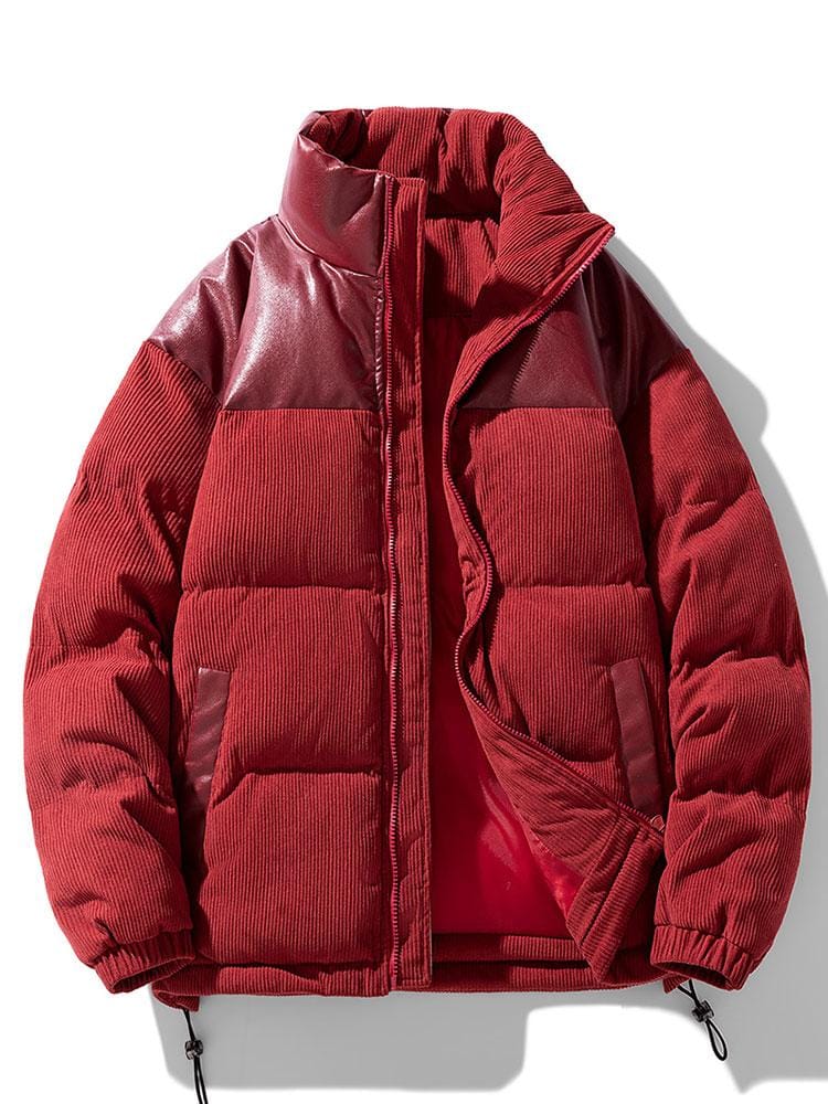 Velira Coats & Jackets raudona / S Kordūroja PU Pataisytas Pūkinis Paltas