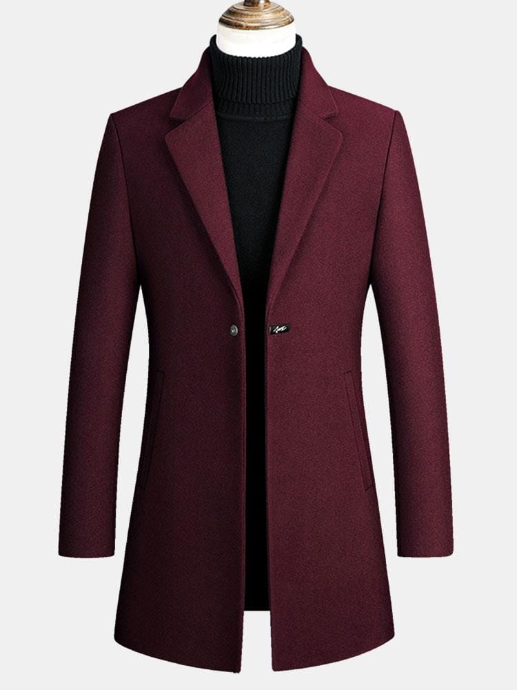 Velira Coats & Jackets raudonmedžio / S Vienos Krūtinės Apykaklės Vilnonis Paltas
