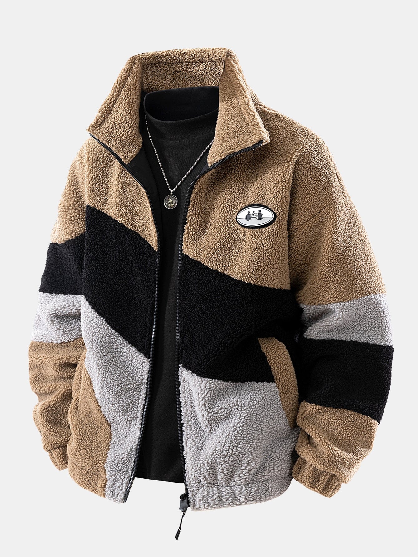 Velira Coats & Jackets ruda / S Spalvų Bloko Teddy Zip-Up Striukė