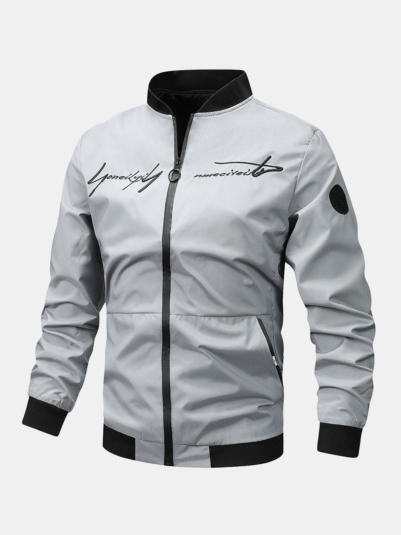 Velira Coats & Jackets sidabrinė / S Sloganas Zip Bomber Striukė
