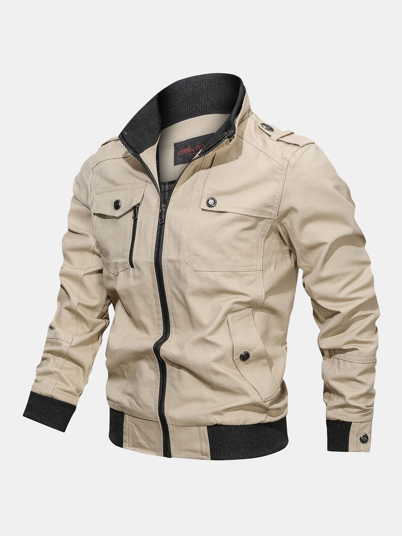 Velira Coats & Jackets smėlinė / S Chino užtrauktuku užsegama striukė
