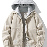Velira Coats & Jackets smėlio / S Pamuštas Kvadratinis Kordūro Paltas su Gobtuvu