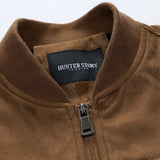 Velira Coats & Jackets Suede Bomber Striukė su Dygsniuota Pamušalu