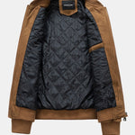 Velira Coats & Jackets Suede Bomber Striukė su Dygsniuota Pamušalu