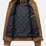 Velira Coats & Jackets Suede Bomber Striukė su Dygsniuota Pamušalu