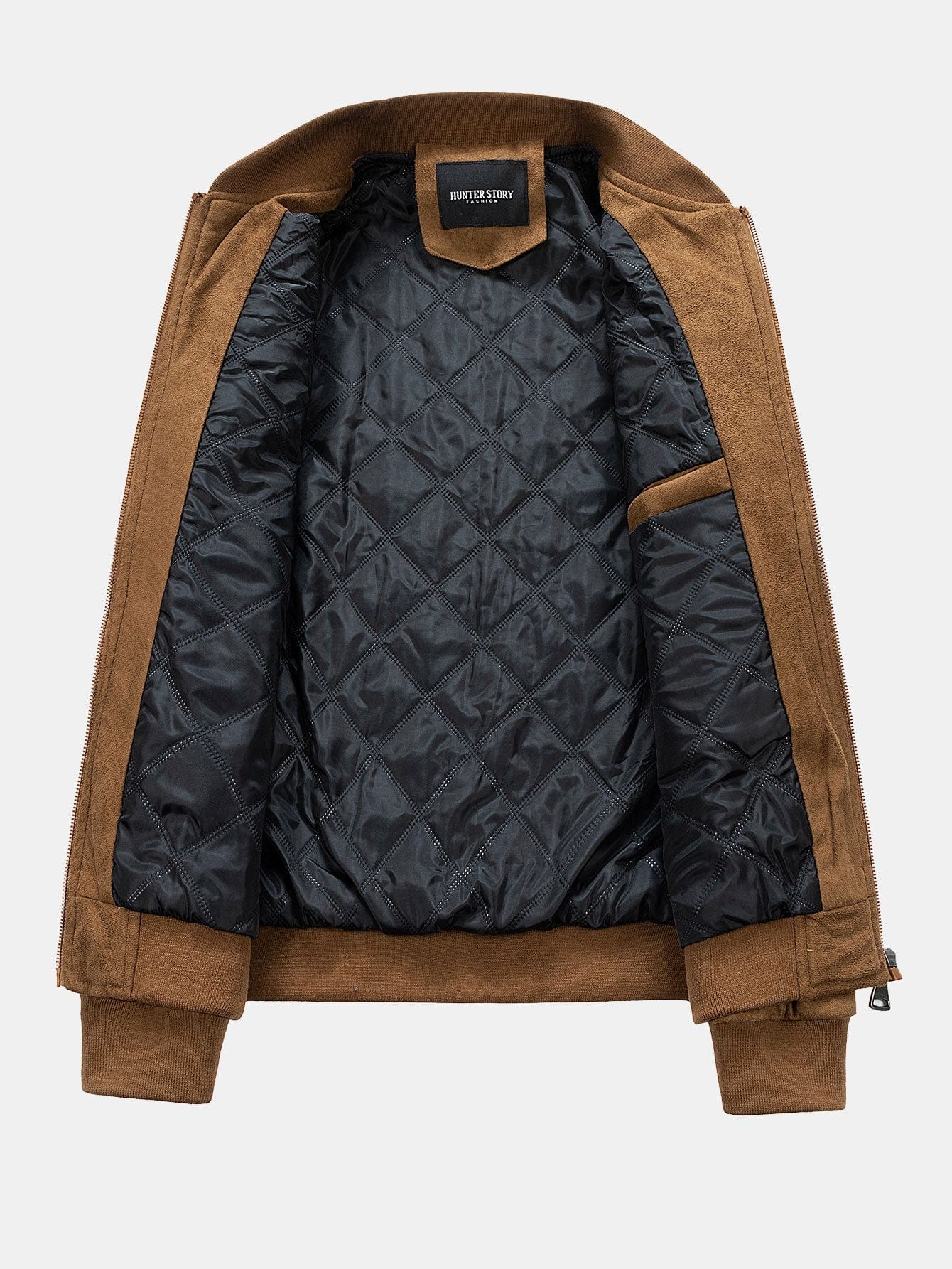 Velira Coats & Jackets Suede Bomber Striukė su Dygsniuota Pamušalu