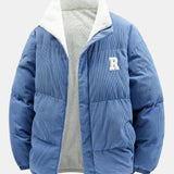 Velira Coats & Jackets šviesiai mėlyna / XS Apverčiamas Teddy Fleece Kordūrojo Paltas