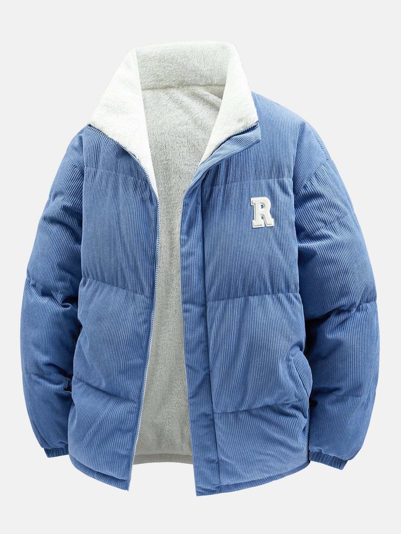 Velira Coats & Jackets šviesiai mėlyna / XS Apverčiamas Teddy Fleece Kordūrojo Paltas