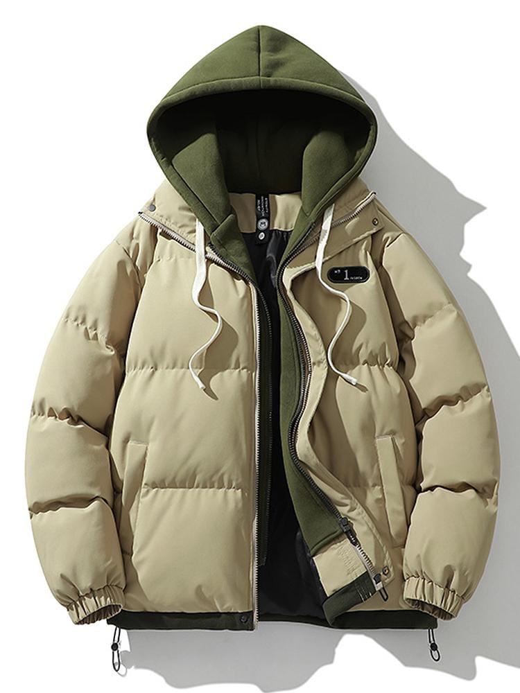 Velira Coats & Jackets šviesiai ruda / S Kontrasto užtrauktukas su gobtuvu pūkinė striukė