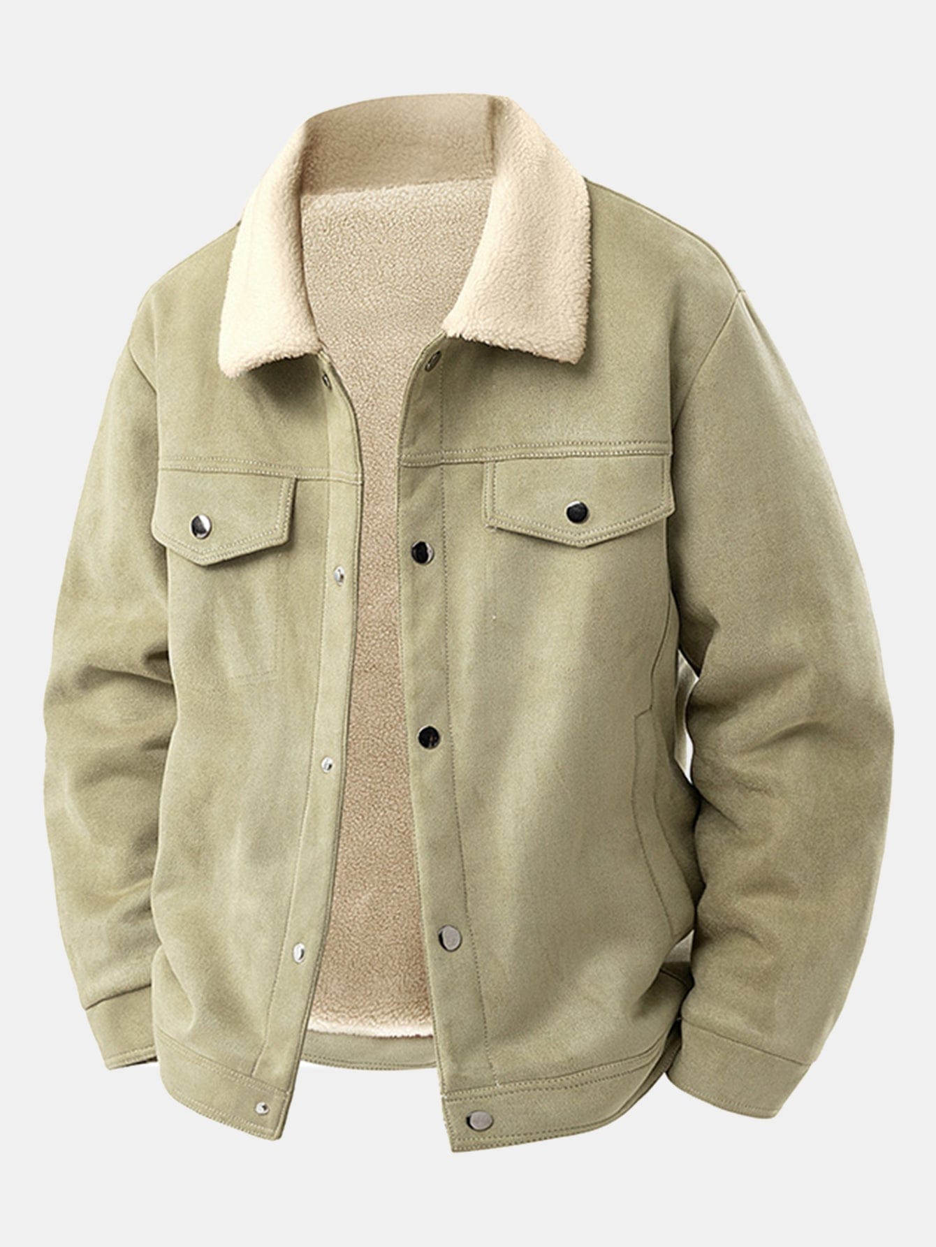 Velira Coats & Jackets šviesiai žalia / XS Teddy pamušalu odinė striukė