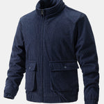 Velira Coats & Jackets tamsiai mėlyna / S Funnel Neck Zipped Corduroy Jacket
