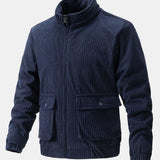 Velira Coats & Jackets tamsiai mėlyna / S Funnel Neck Zipped Corduroy Jacket