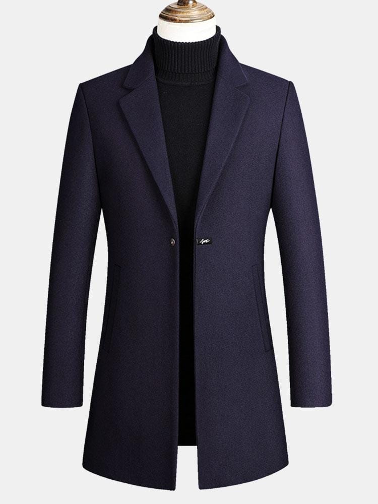 Velira Coats & Jackets tamsiai mėlyna / S Vienos Krūtinės Apykaklės Vilnonis Paltas