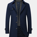 Velira Coats & Jackets tamsiai mėlyna / XS Nuspaudžiamas šalikas su notch apykakle vilnonis paltas