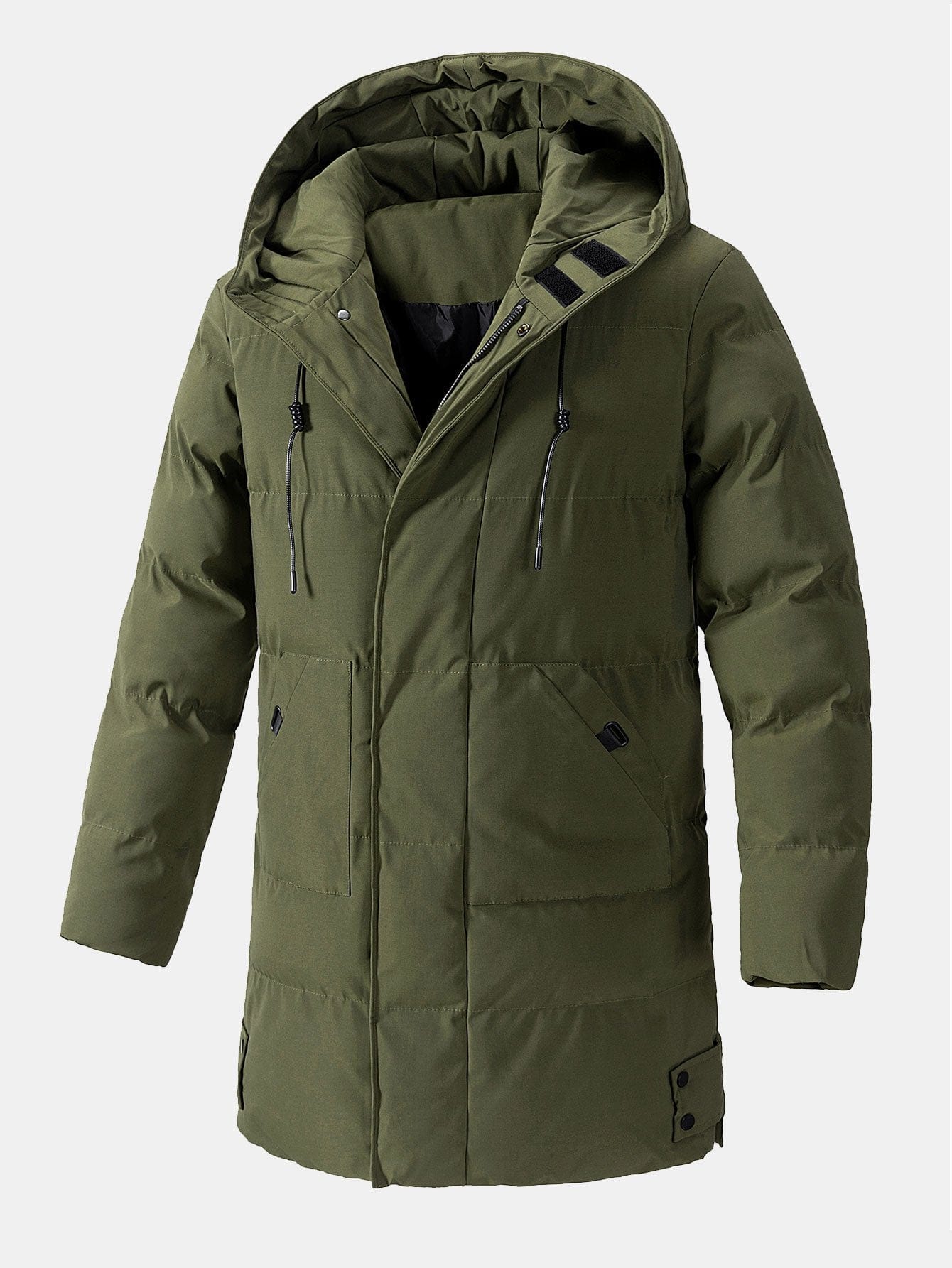 Velira Coats & Jackets tamsiai žalia / S Ilga linija su gobtuvu pūkinė striukė