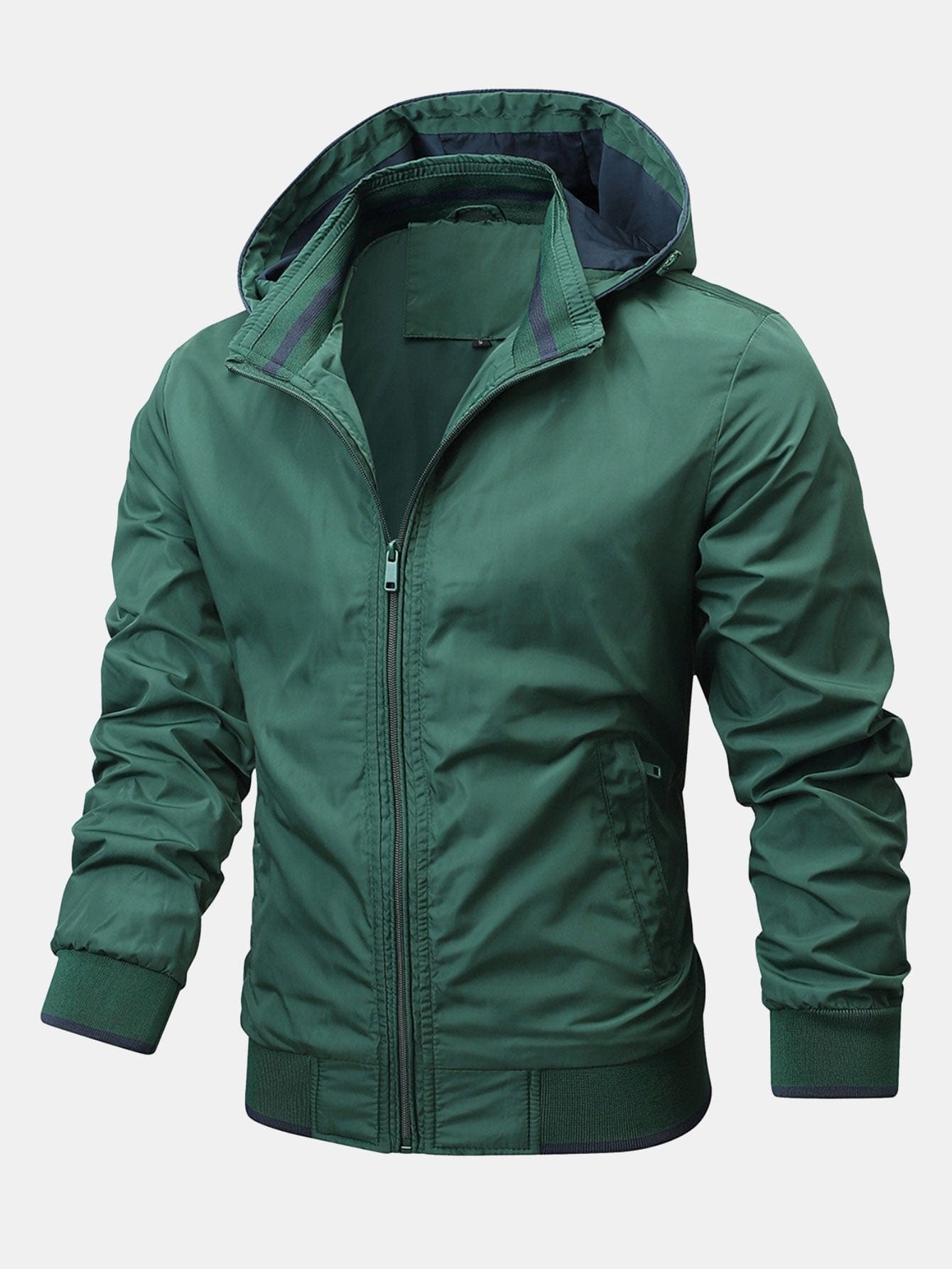Velira Coats & Jackets tamsiai žalia / S Kontrastinė nuimama gobtuvinė striukė