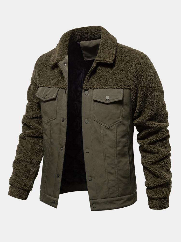 Velira Coats & Jackets tamsiai žalia / S Pamušalu išklota Teddy sujungta striukė