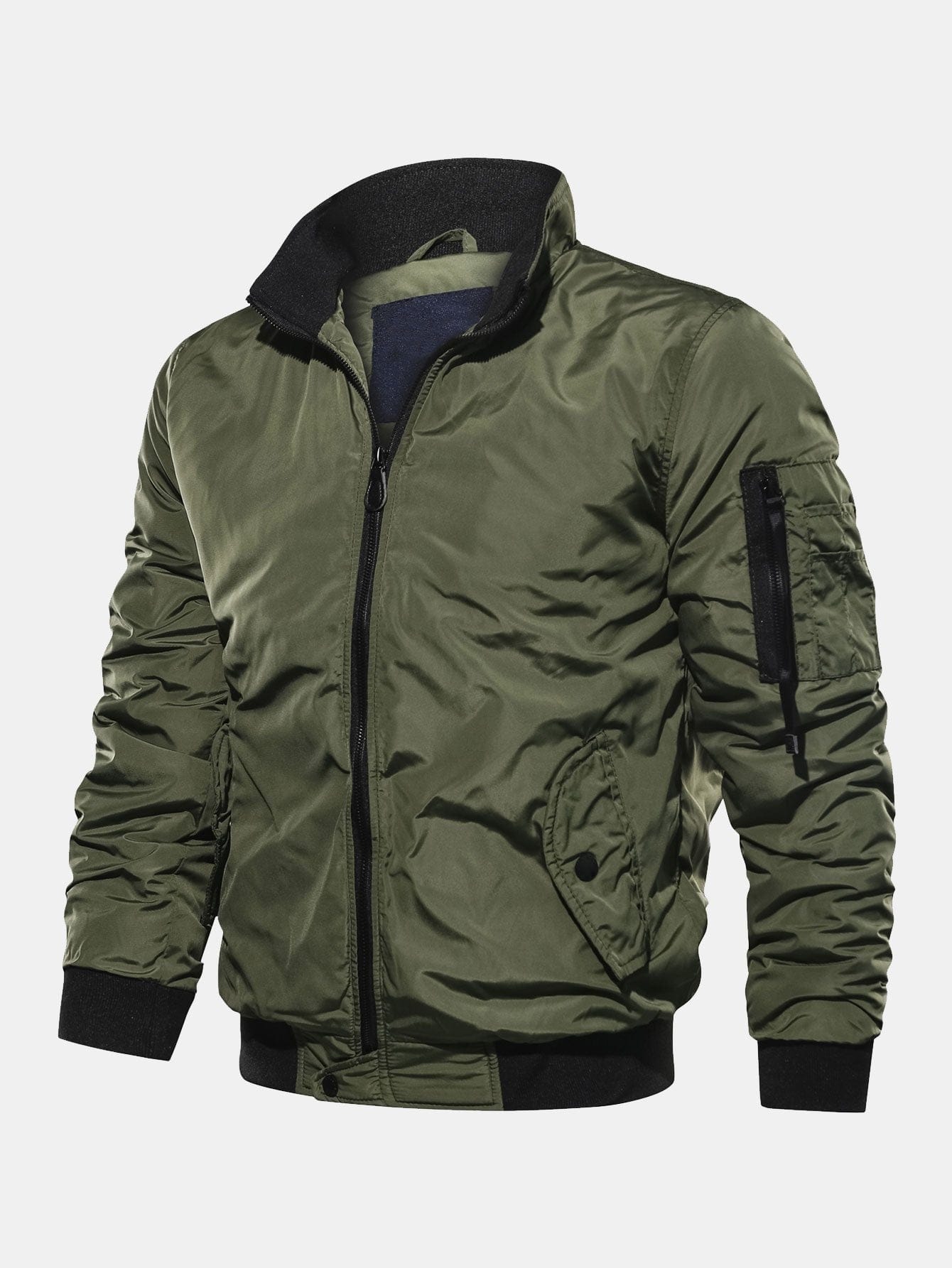 Velira Coats & Jackets tamsiai žalia / S Pamušaluotas Kriauklės Kaklo Bomberis