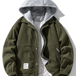 Velira Coats & Jackets tamsiai žalia / S Pamuštas Kvadratinis Kordūro Paltas su Gobtuvu