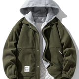 Velira Coats & Jackets tamsiai žalia / S Pamuštas Kvadratinis Kordūro Paltas su Gobtuvu