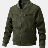 Velira Coats & Jackets tamsiai žalia / S Suede Bomber Striukė su Dygsniuota Pamušalu