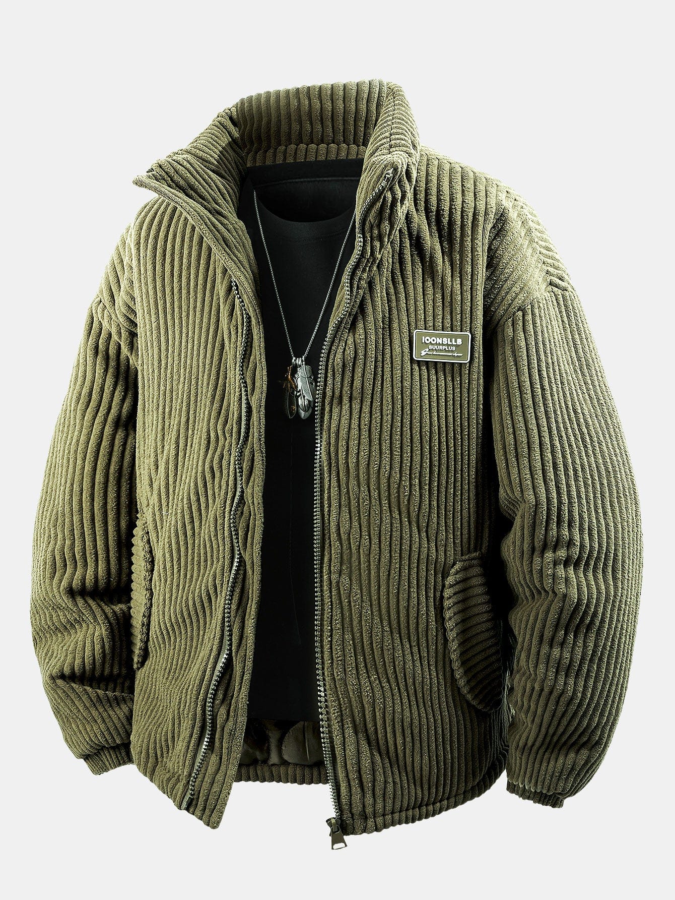 Velira Coats & Jackets tamsiai žalia / XS Pamušalu išklotas kordūrojo paltas
