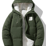 Velira Coats & Jackets tamsiai žalia / XS Teddy pamušalu velveto su gobtuvu pūkinis paltas