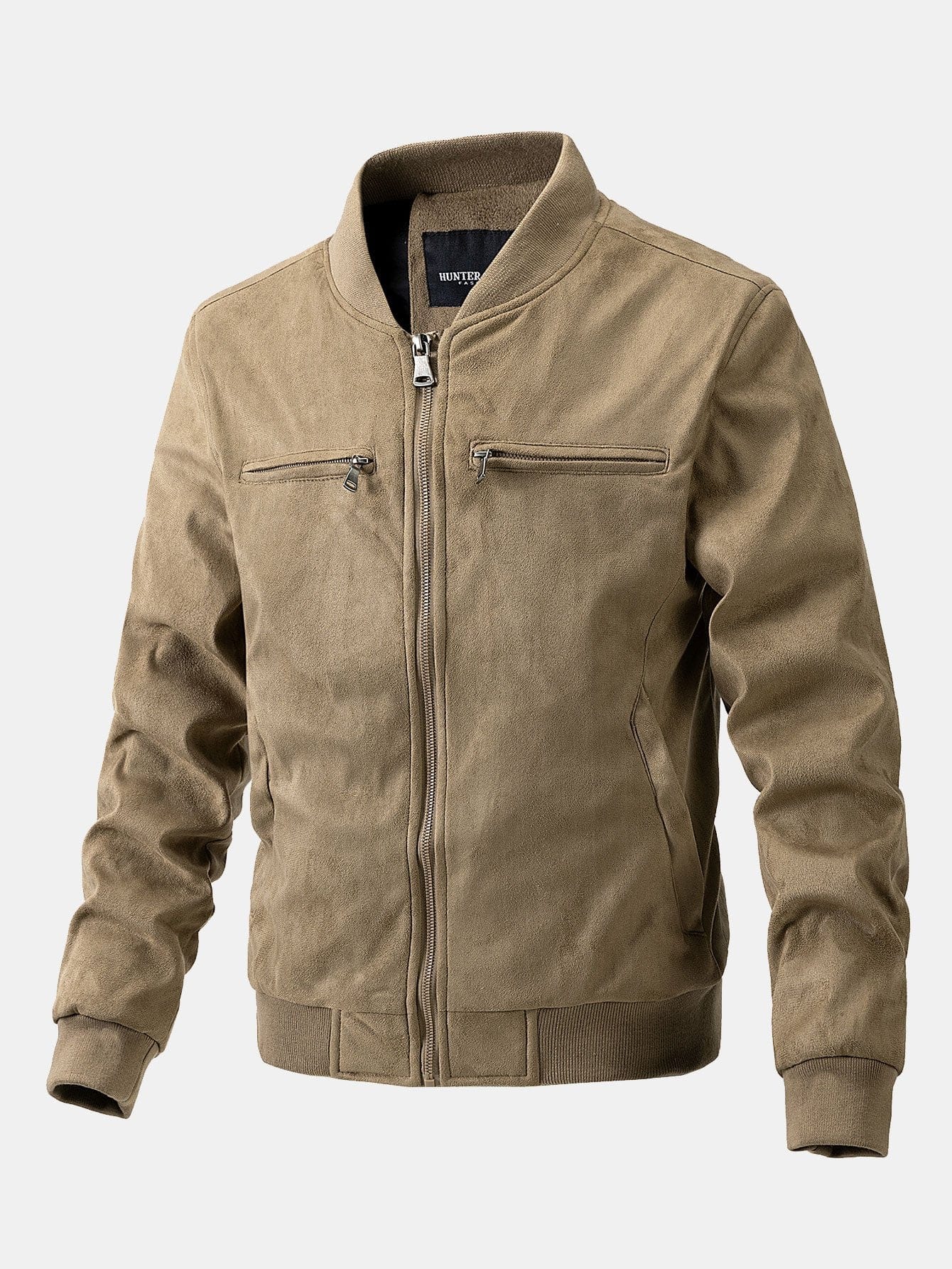 Velira Coats & Jackets tan / S Suede Bomber Striukė su Dygsniuota Pamušalu