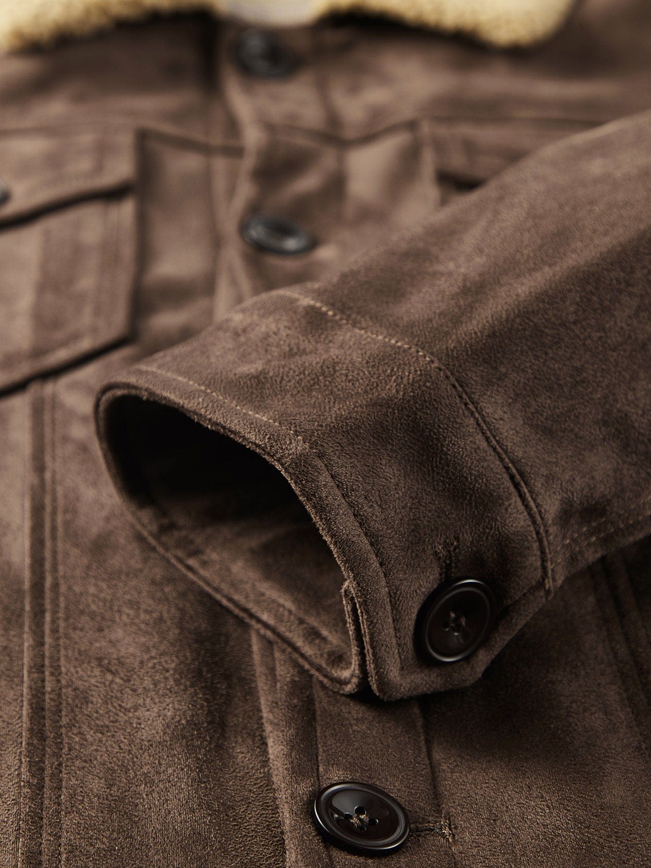Velira Coats & Jackets Teddy pamušalu dirbtinio suede švarkas