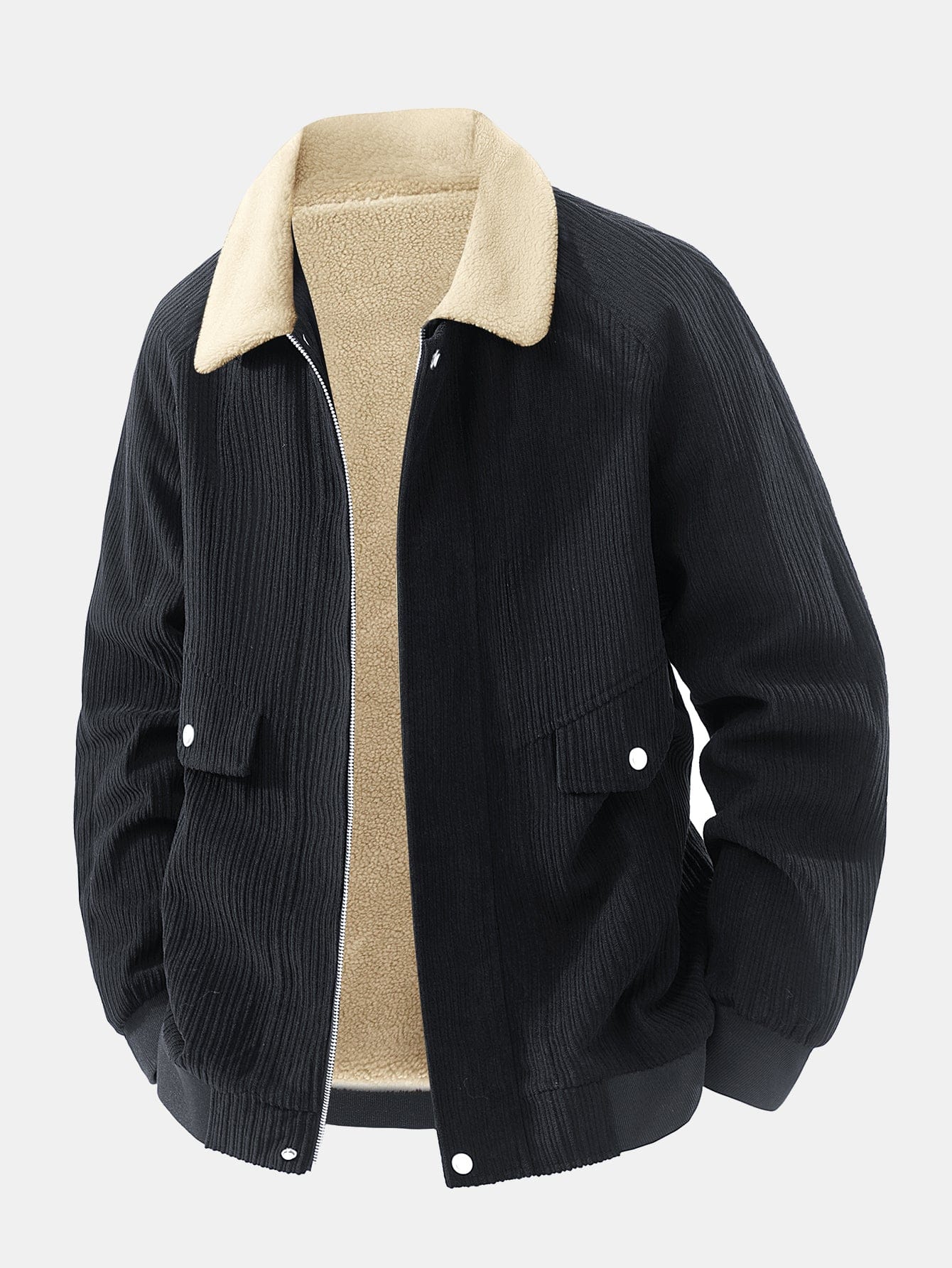Velira Coats & Jackets Teddy pamušalu džinsinis užtrauktuko švarkas