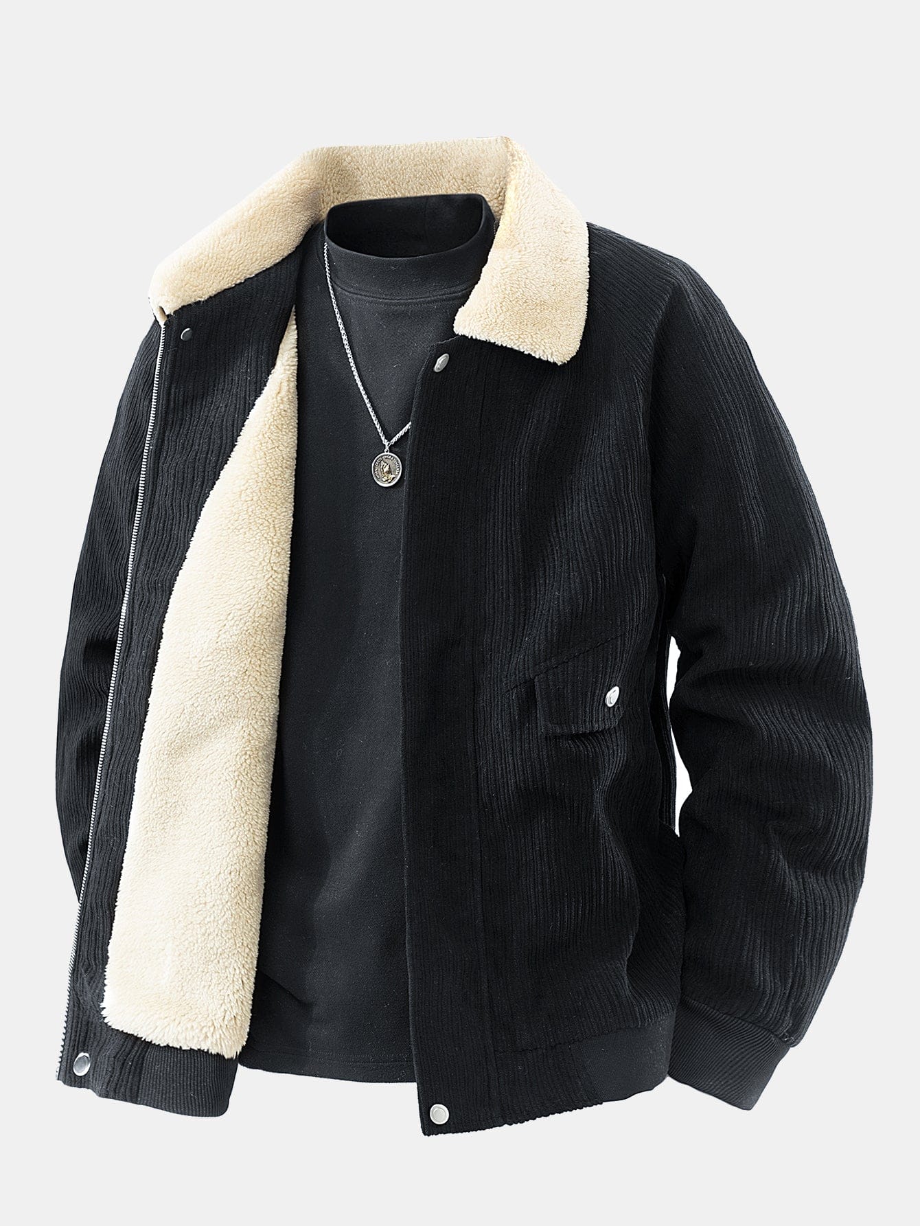 Velira Coats & Jackets Teddy pamušalu džinsinis užtrauktuko švarkas