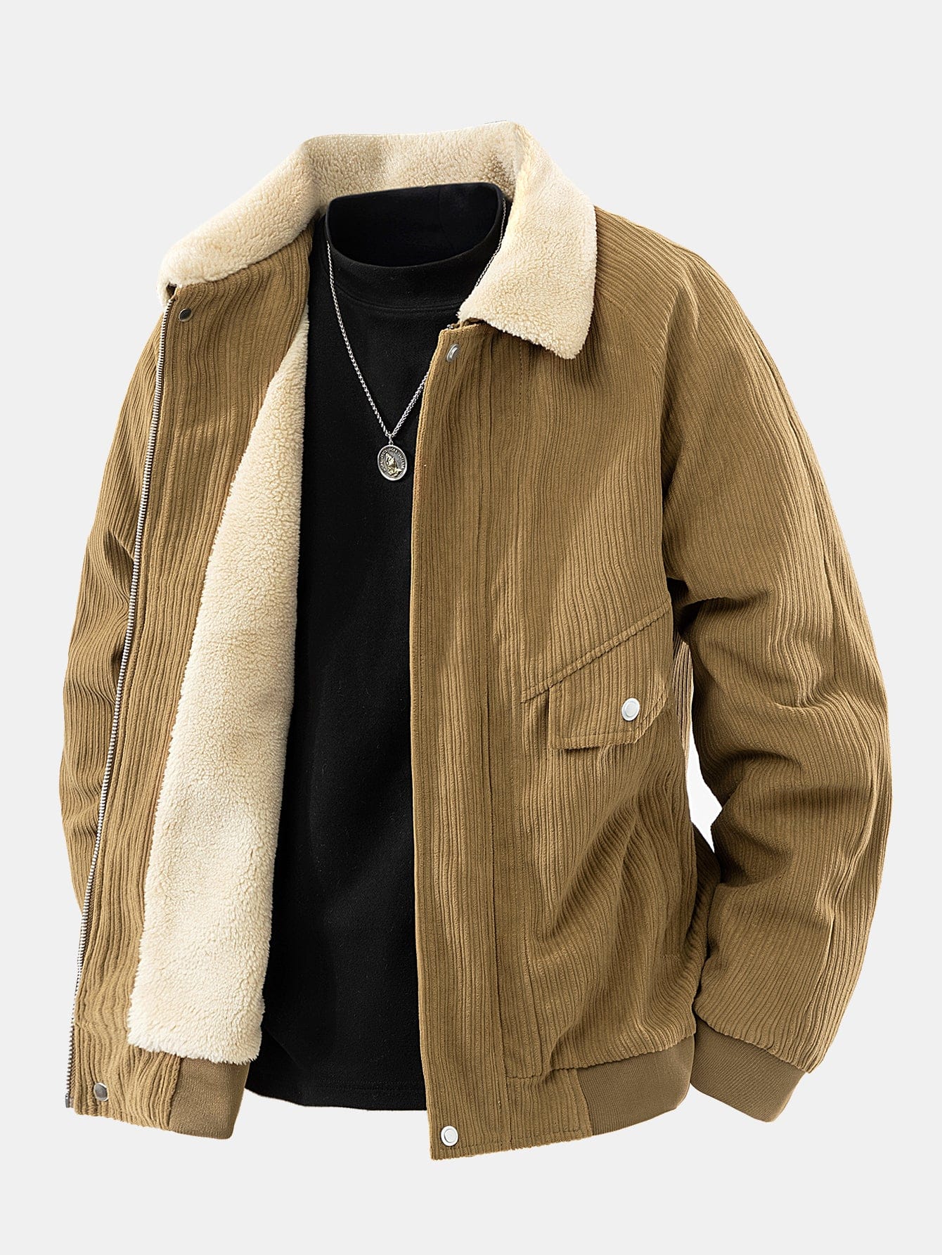 Velira Coats & Jackets Teddy pamušalu džinsinis užtrauktuko švarkas