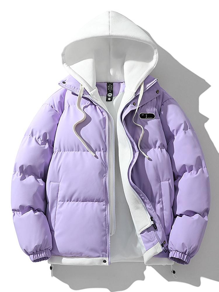 Velira Coats & Jackets violetinė / S Kontrasto užtrauktukas su gobtuvu pūkinė striukė