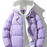 Velira Coats & Jackets violetinė / S Kontrasto užtrauktukas su gobtuvu pūkinė striukė