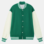 Velira Coats & Jackets žalia / S Džersio kontrasto preppy striukė