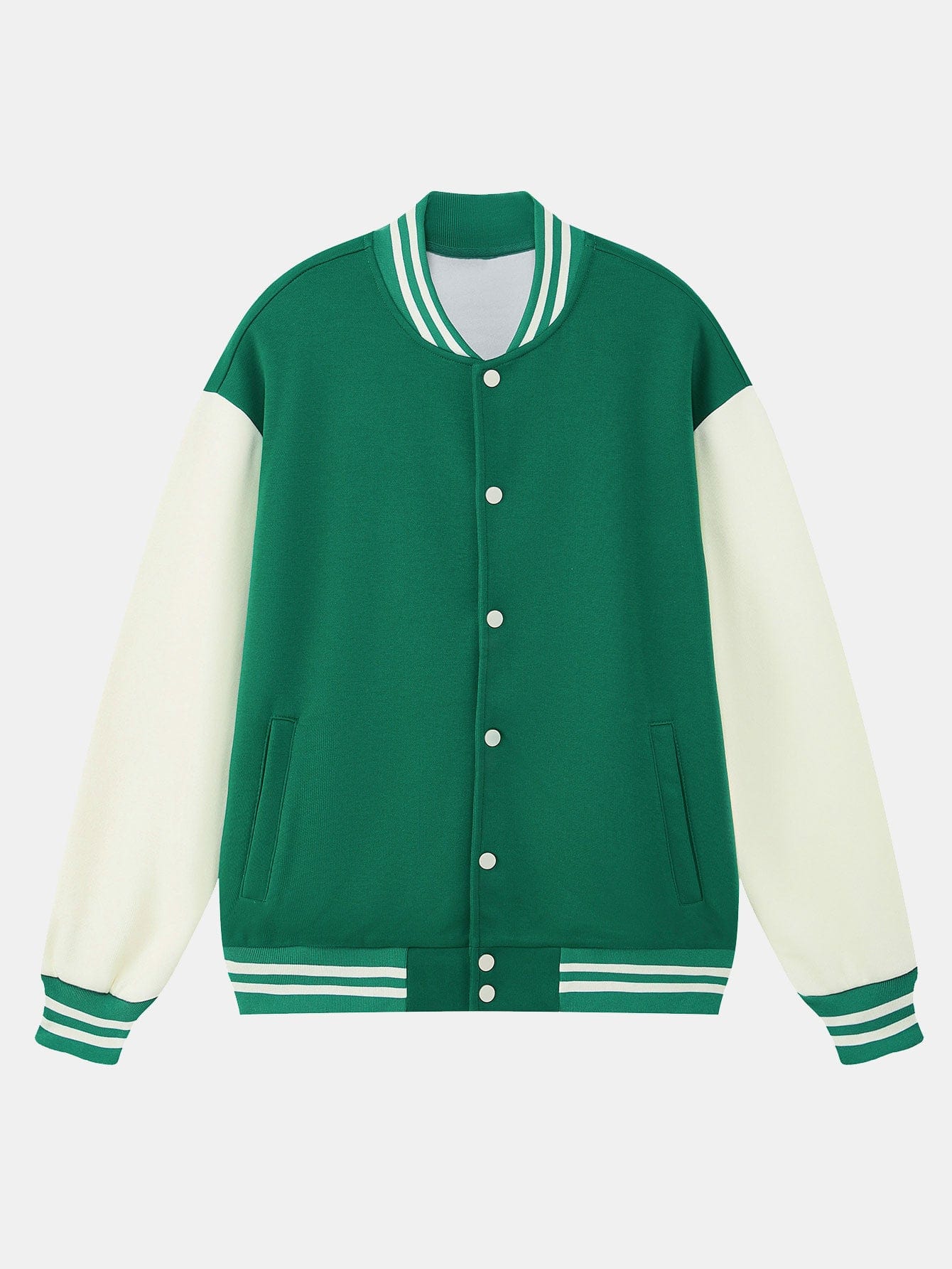 Velira Coats & Jackets žalia / S Džersio kontrasto preppy striukė