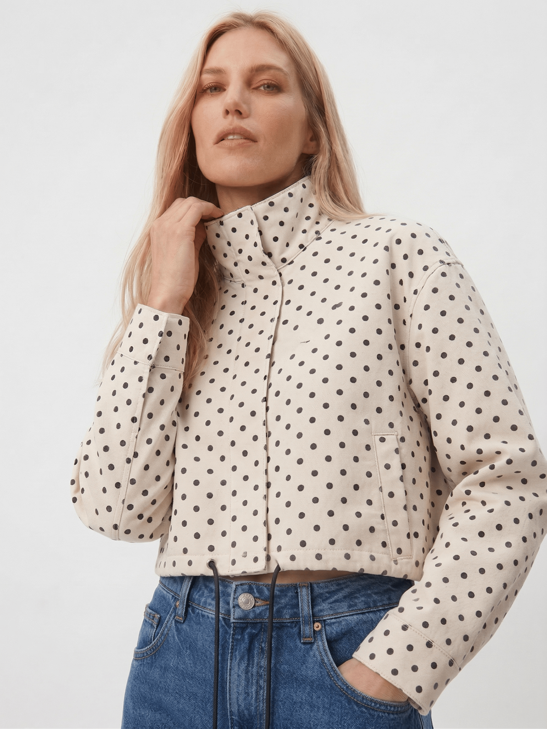 Velira Dotty | Polka Dot Cropped Jacket Dotty | Taškinis trumpas švarkas