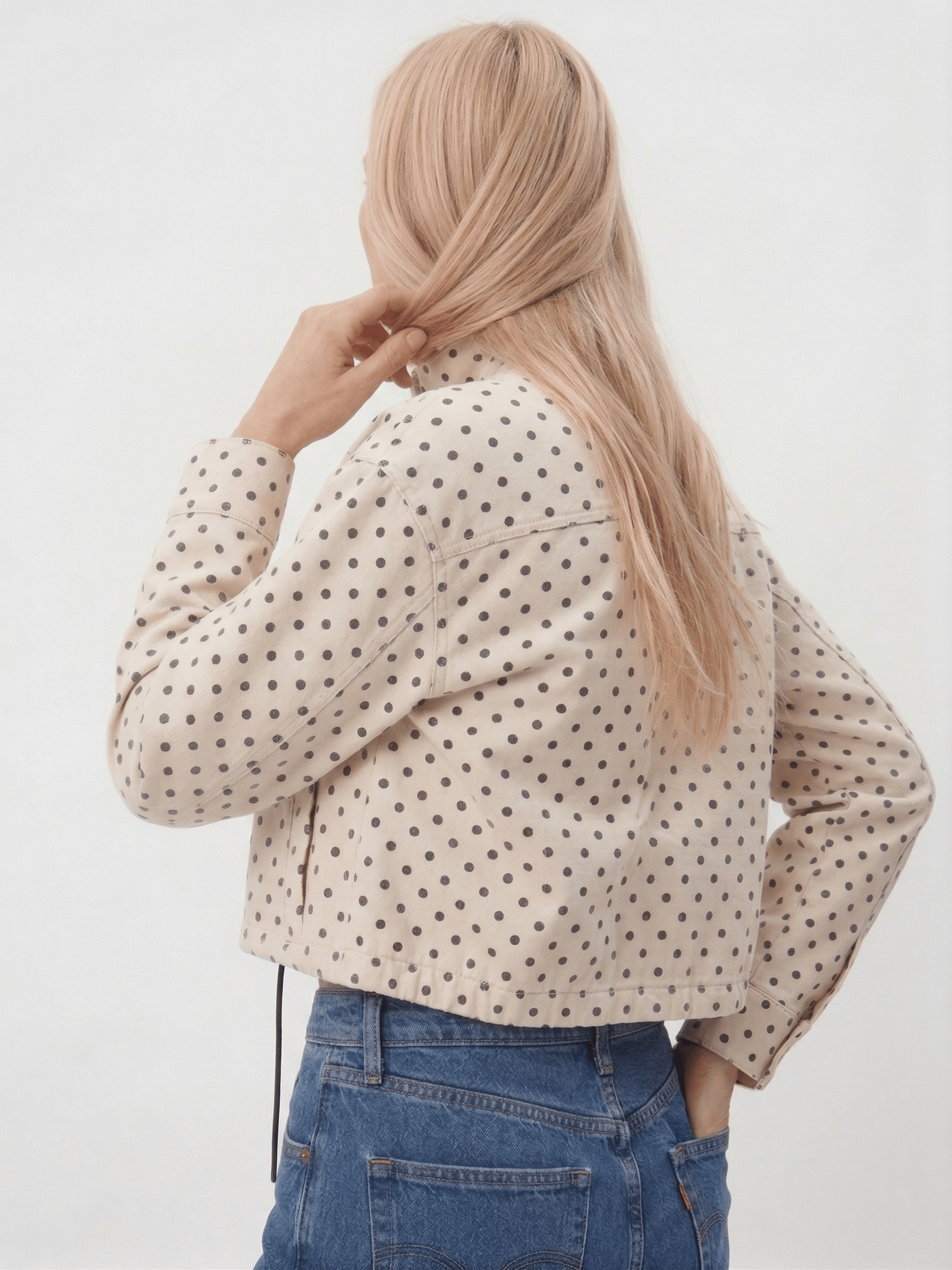 Velira Dotty | Polka Dot Cropped Jacket Dotty | Taškinis trumpas švarkas