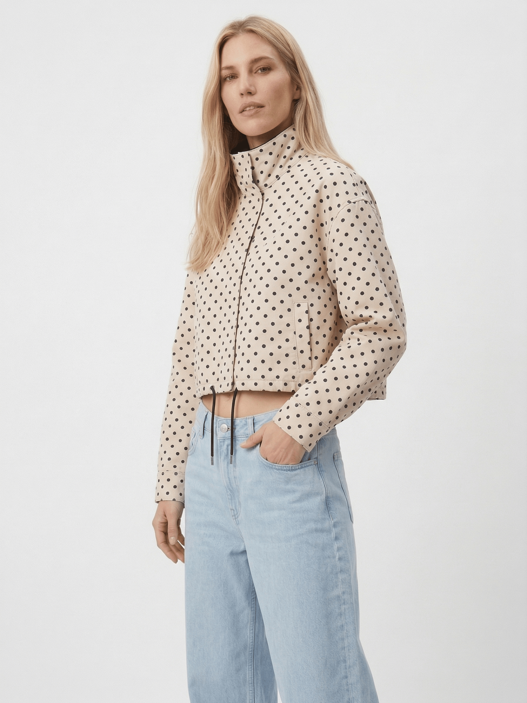 Velira Dotty | Polka Dot Cropped Jacket Dotty | Taškinis trumpas švarkas