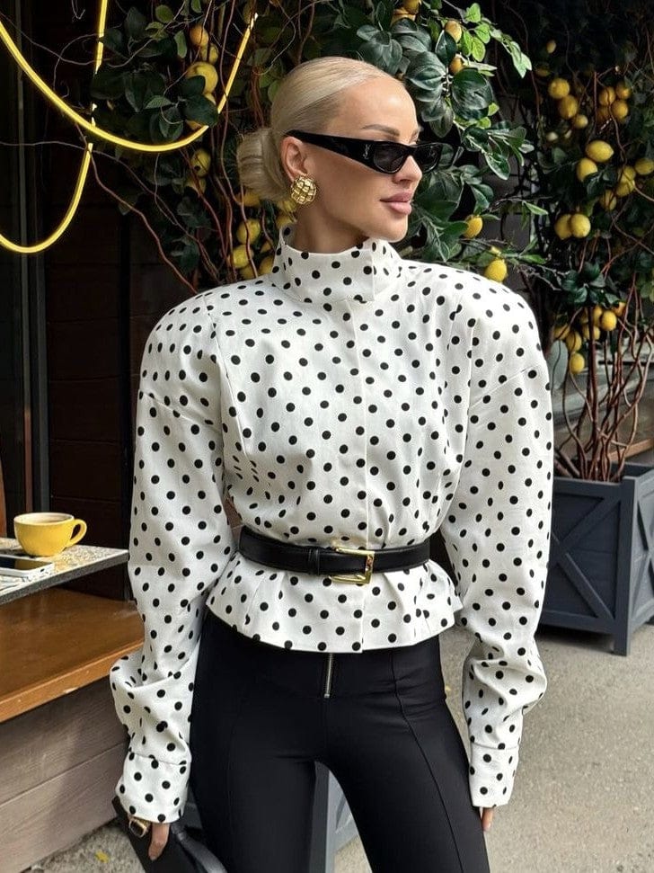 Velira Dotty | Polka Dot Cropped Jacket Dotty | Taškinis trumpas švarkas