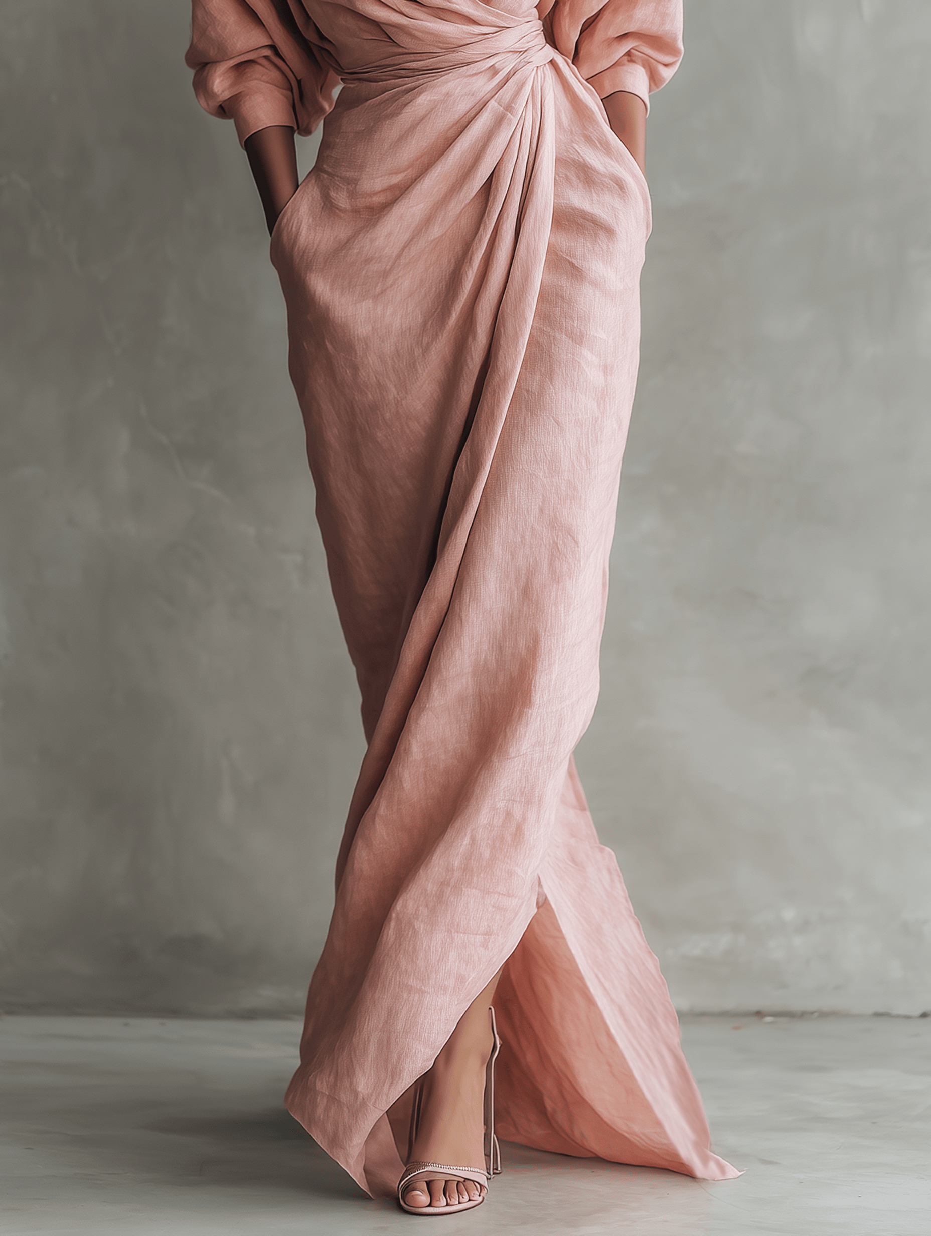 Velira DRESSES Rosa Lino Maxi Suknelė V-Kaklu