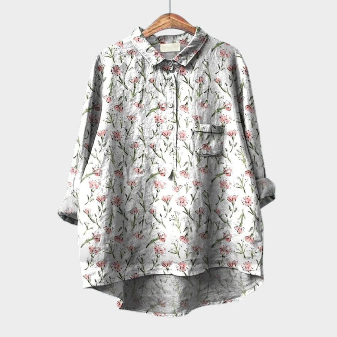 Velira Elise™ | Laiko patikrinta lino blusa su raštu