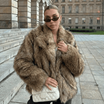 Velira Emily | Faux Fur Cropped Winter Jacket Emily | Dirbtinio kailio trumpa žiemos striukė